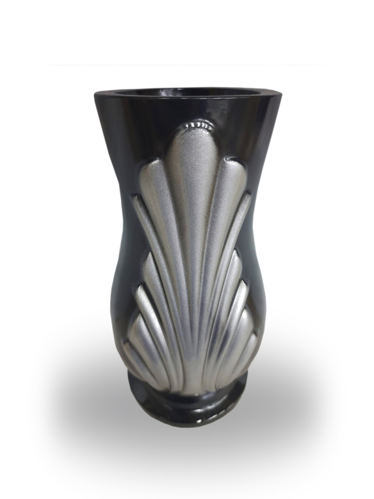 Ваза полимерная №10 черная/серебро